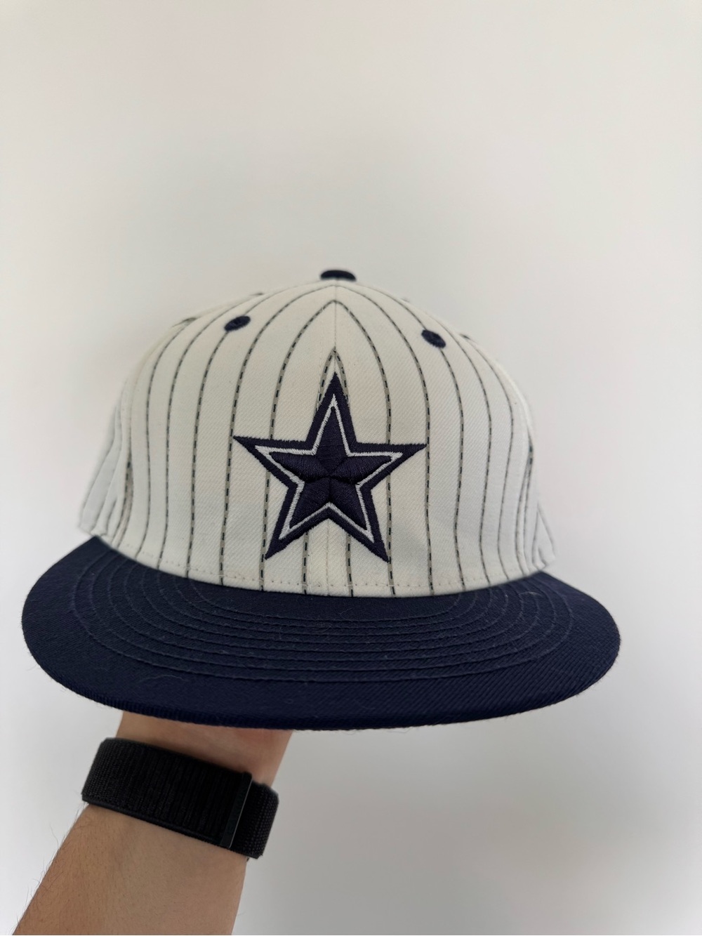Dallas Cowboys Navy and White Star Pinstripe Cap